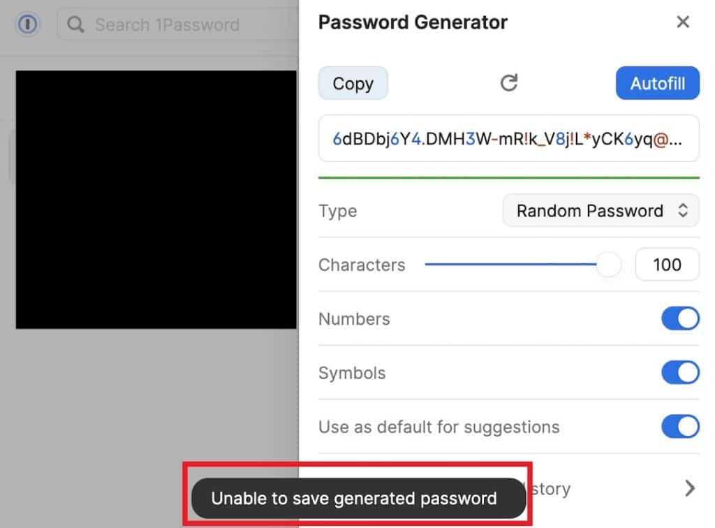 How To Fix "Unable To Save Generated Password" on 1Password 1 1password unable to save generated password 1