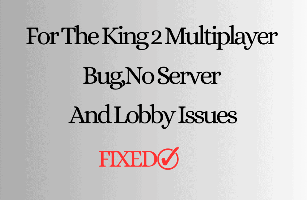 How to Fix For The King 2 Multiplayer Bug, No Server And Lobby Issues