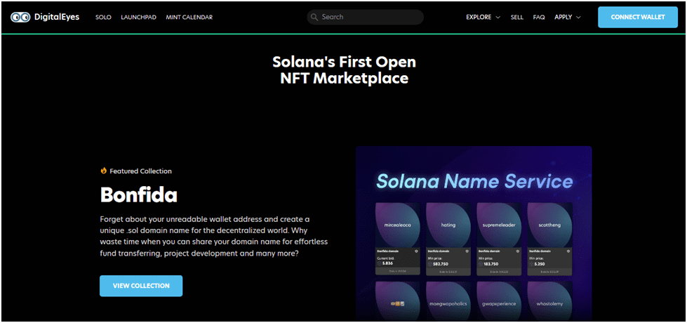 18 Best Solana NFT Marketplaces 5 4. DigitalEyes