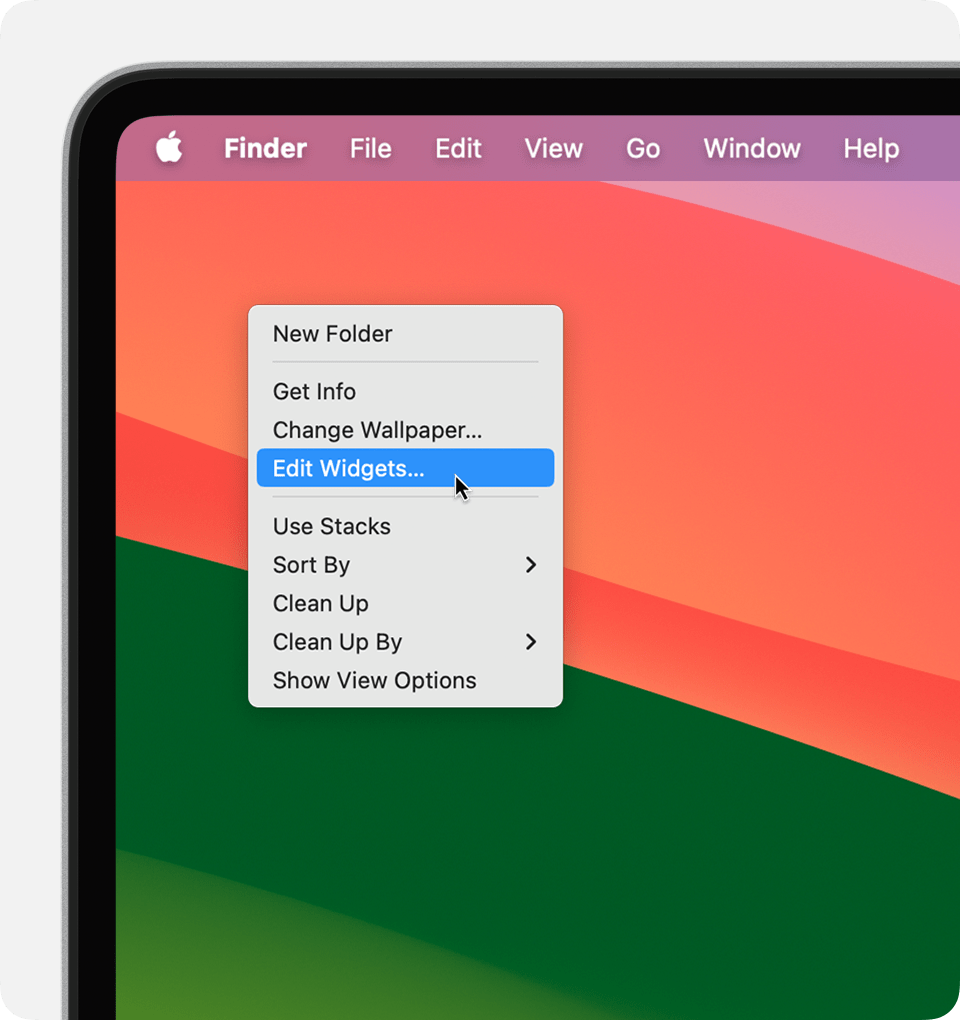 How To Add And Edit Desktop Widgets In macOS Sonoma 1 Access the Edit Widgets Menu To Add And Edit Desktop Widgets In macOS Sonoma