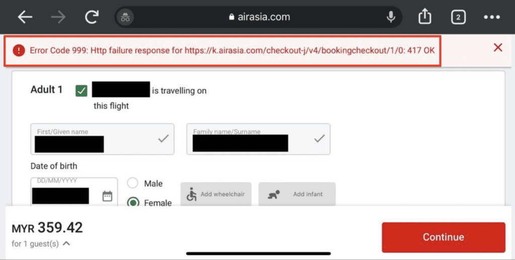 How to Fix AirAsia Error Code 999 1 AirAsia Error Code 999