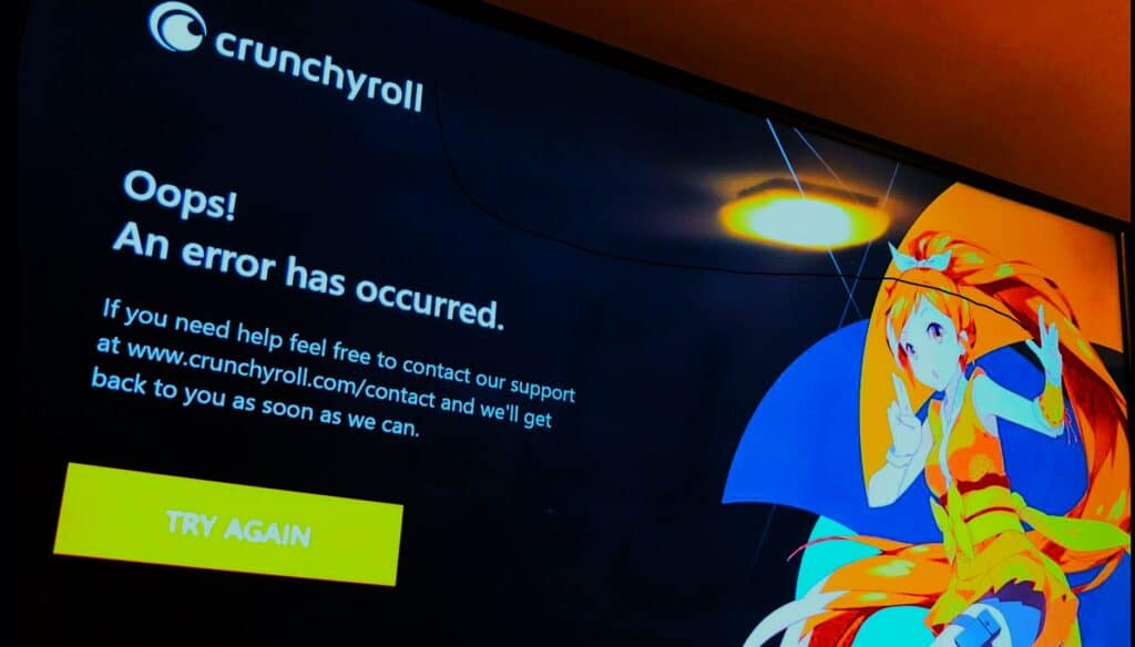 How To Fix "An Error Has Occurred" On Crunchyroll 1 An Error Has Occurred On Crunchyroll error message