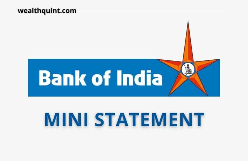 Bank of India Mini Statement