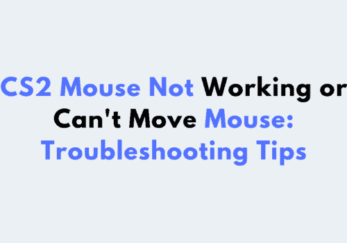 CS2 Mouse Not Working or Cant Move Mouse Troubleshooting Tips