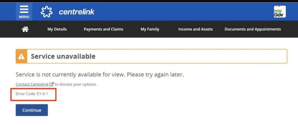 How to Fix "Error Code E1-0-1" on Centrelink 1 Centrelink Error Code E1-0-1