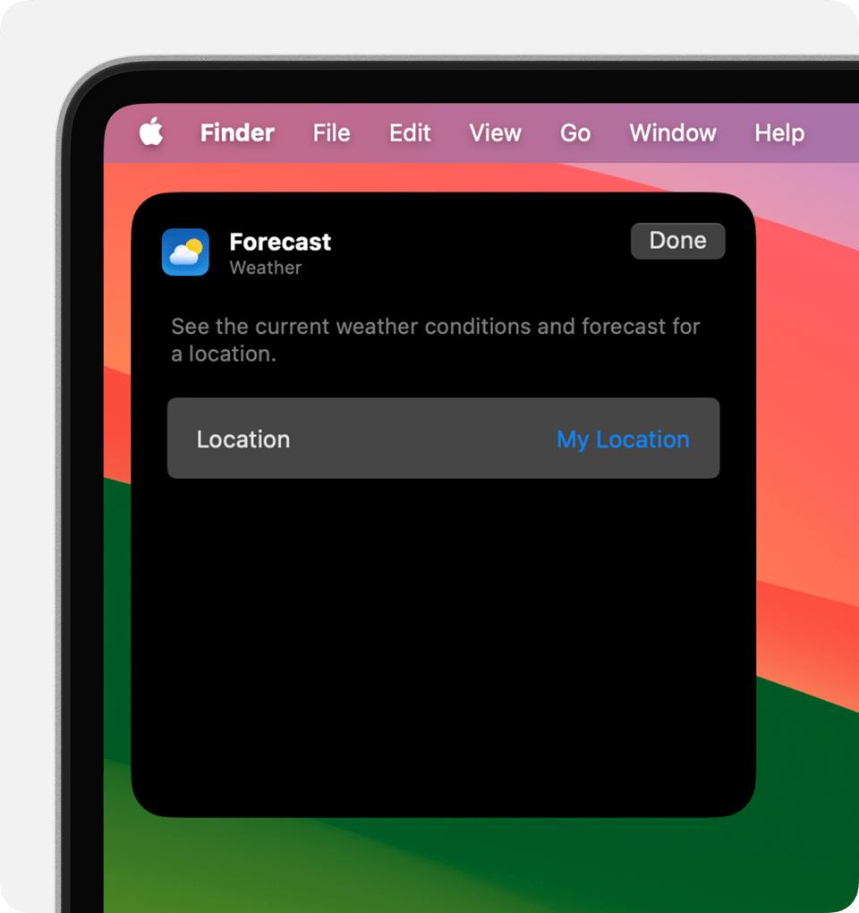 How To Add And Edit Desktop Widgets In macOS Sonoma 6 Change settings of a widget To Add And Edit Desktop Widgets In macOS Sonoma
