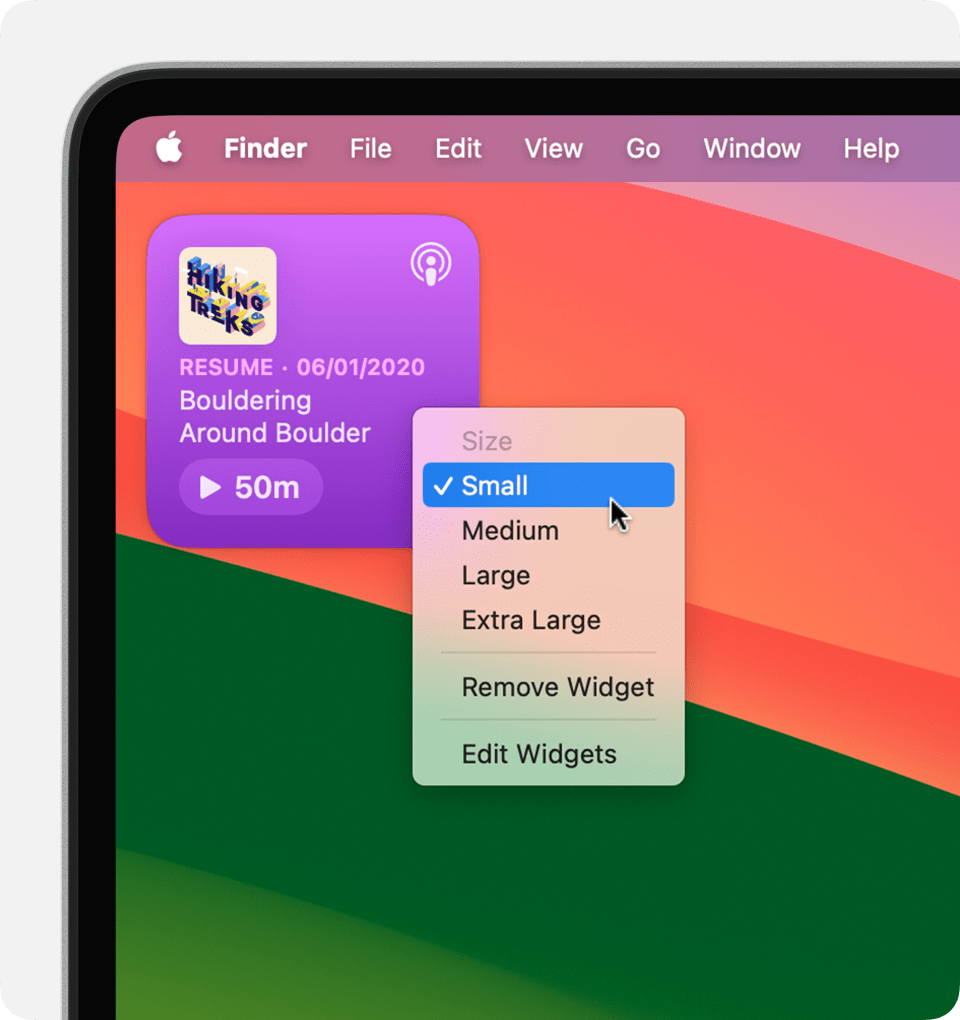 How To Add And Edit Desktop Widgets In macOS Sonoma 5 Change the size of the Widget To Add And Edit Desktop Widgets In macOS Sonoma