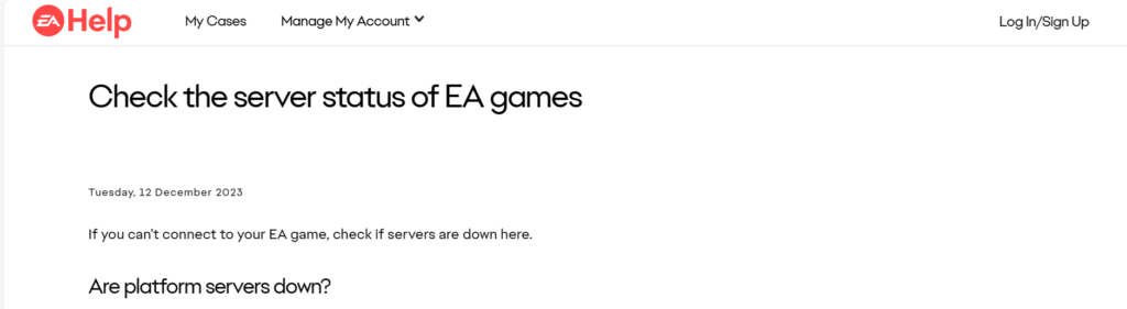 How To Fix EA FC 24 Coins Disappear 3 Check EA Server Status To Fix EA FC 24 Coins Disappear