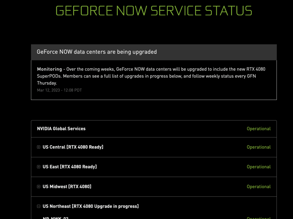 Check GeForce Now Server Status error 0x000001F9