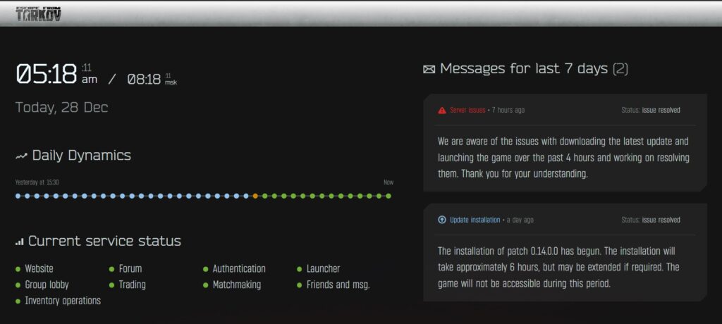 How To Fix Escape From Tarkov Launcher Not Working 2 Check Server Status to Fix escape from tarkov launcher not working