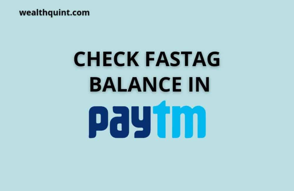 Check fastag balance in paytm