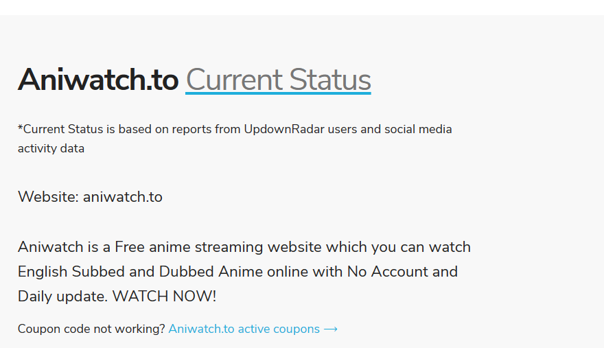 How To Fix Aniwatch.to Not Working 2 Check the server status of Aniwatch to fix Aniwatch.to Not Working