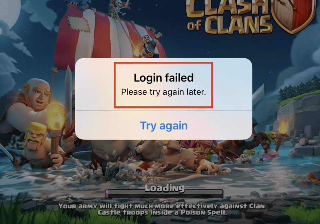 How to Fix "Login Failed Please Try Again Later" in Clash of Clans 1 Clash of Clans Login Failed Please Try Again Later