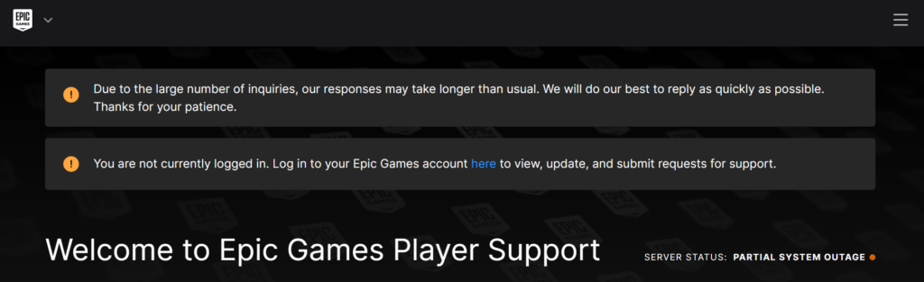 How To Fix Fortnite Unable To Login To Your Epic Games Account At This Time Please Try Again Later 4 Contact Epic Support To Fix Fortnite unable to login to your epic games account at this time please try again later