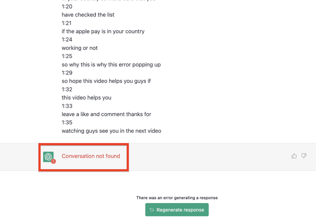 What Does "Conversation Not Found" Mean on ChatGPT & How to Fix It 1 Conversation Not Found ChatGPT