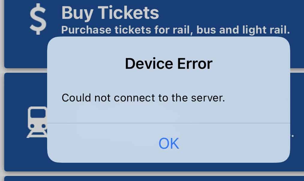 How To Fix "Could Not Connect To The Server" On NJ Transit App 1 Could Not Connect To The Server On NJ Transit App