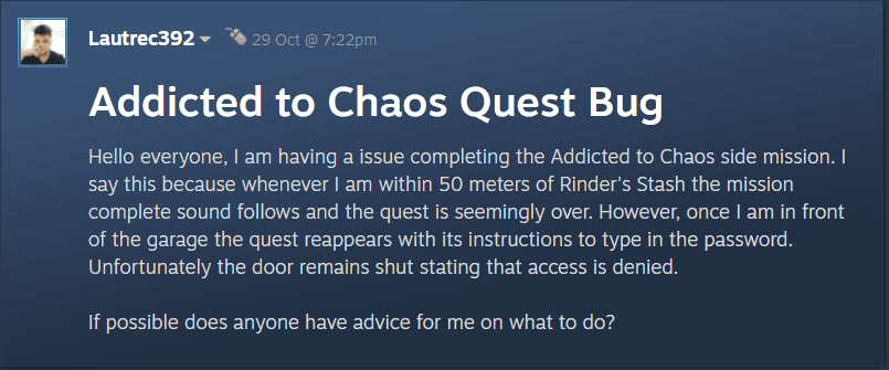 Cyberpunk 2077 Addicted To Chaos Quest Bug 2 Cyberpunk 2077 Addicted To Chaos Quest Bug