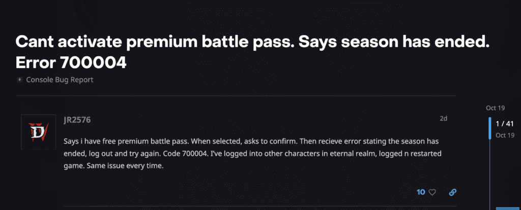 How to Fix Diablo 4 error Code 700004 Battle Pass Can No Longer Activated 2 Diablo 4 error Code 700004