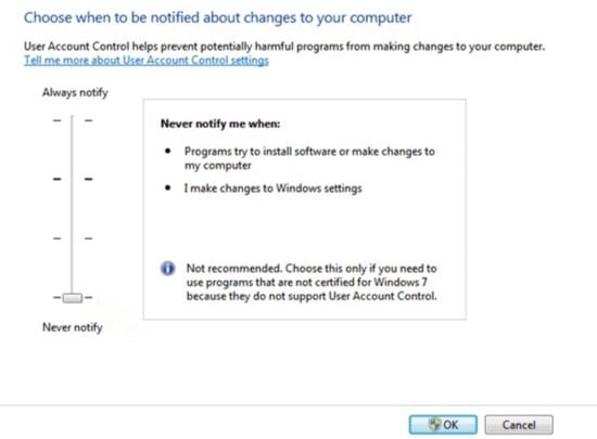 How To Fix Microsoft VBScript Runtime Error 800a0046 Permission Denied 2 Disable User Account Control UAC for Error 800a0046