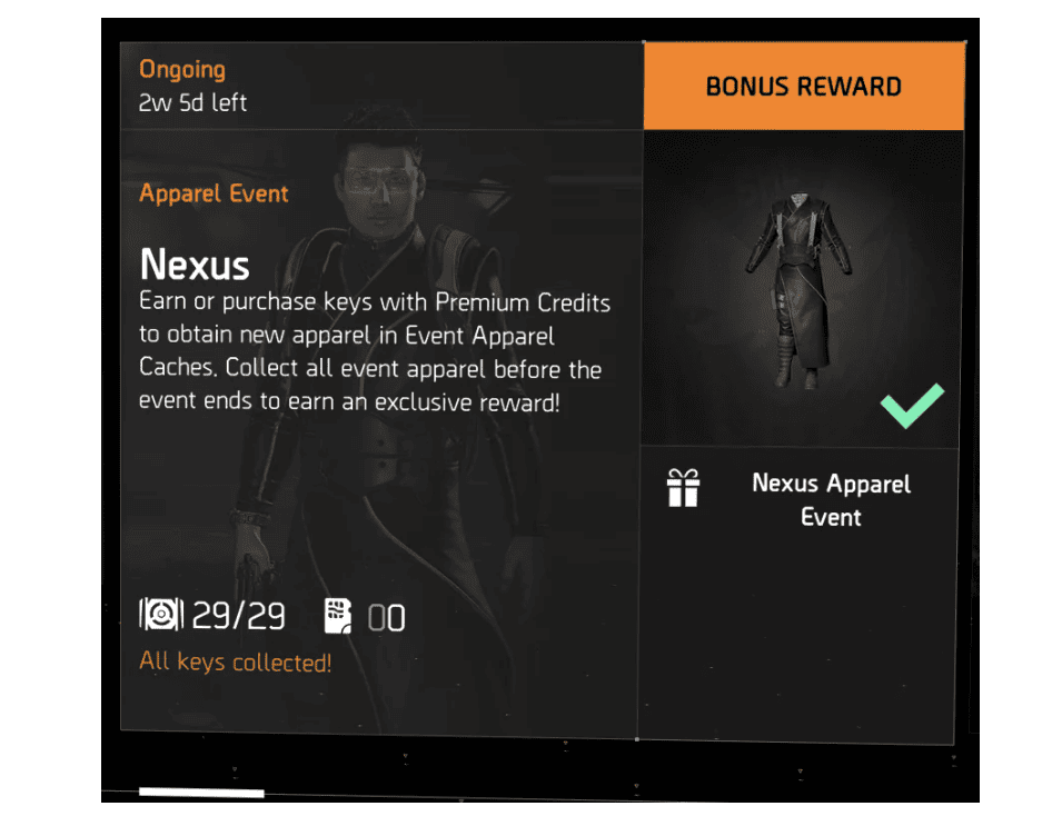 How to Fix Division 2 Nexus Apparel Event Completion Reward Missing 2 Division 2 Nexus Apparel Event Completion Reward Missing