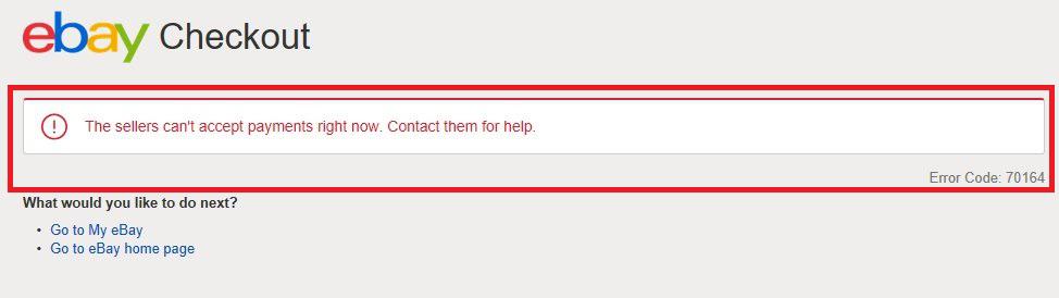 How To Fix "Error Code 70164" On eBay 1 EBay Error Code 70164