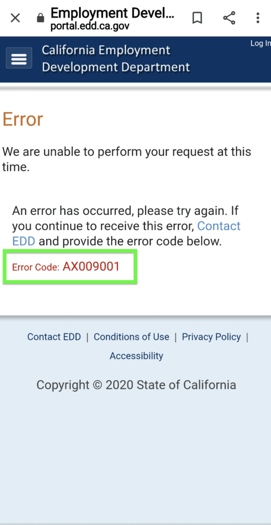 How to Fix "Error Code AX009001" on EDD 1 EDD Error Code AX009001