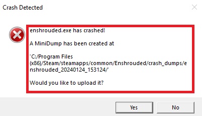How To Fix Enshrouded Error Enshrouded.exe Has Crashed MiniDump Has Been Created 2 Enshrouded Error Enshrouded.exe Has Crashed MiniDump Has Been Created