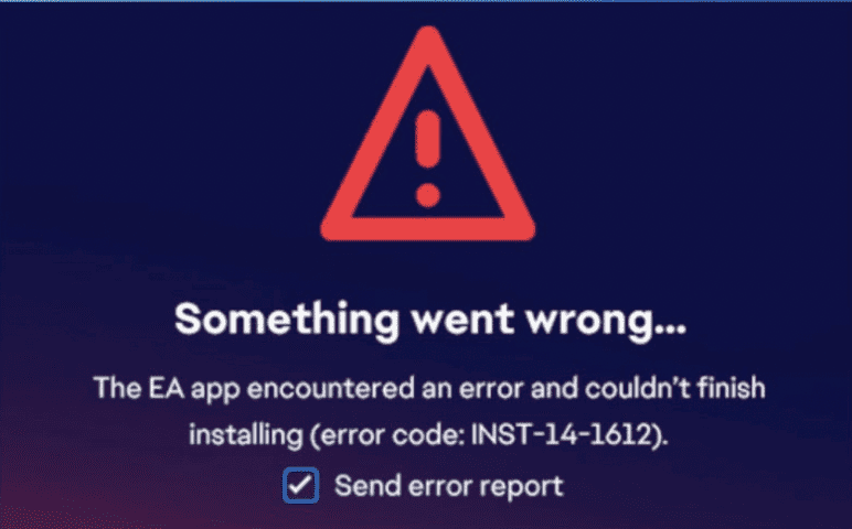 How to Fix "Error code: INST-14-1612" on EA App 1 Error Code INST-14-1612 EA App