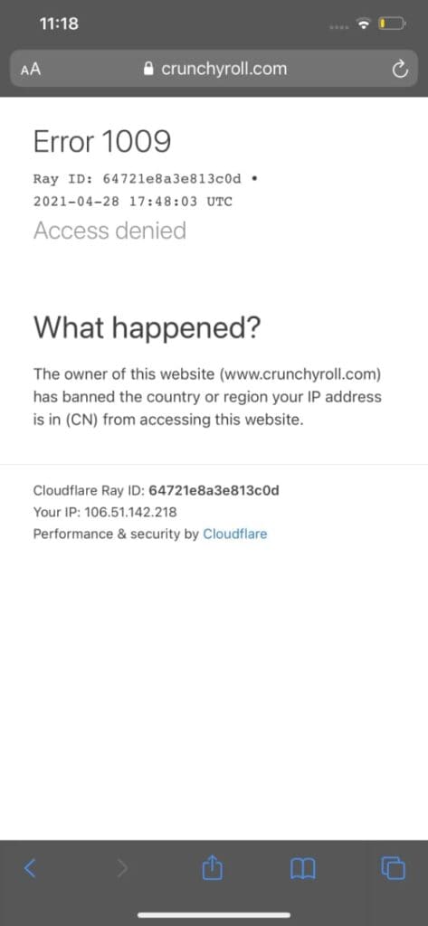 How To Fix Crunchyroll Error 1009 1 Error code 1009 on Crunchyroll