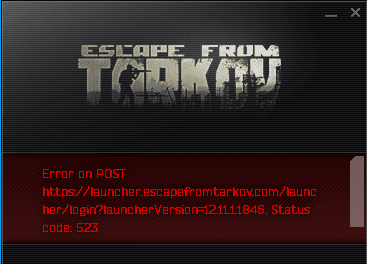 Escape From Tarkov Error 523 2