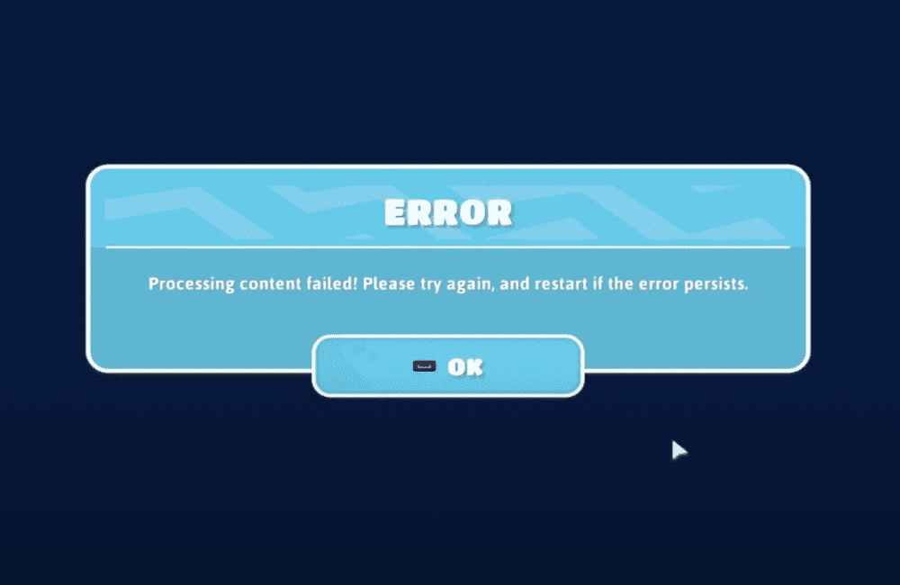 FALL GUYS processing content failed