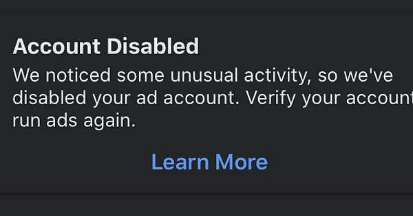 How To Fix Facebook Ad Account Disabled We Noticed Some Unusual Activity So We've Disabled Your Ad Account 1 Facebook Ad Account Disabled We Noticed Some Unusual Activity So Weve Disabled Your Ad Account