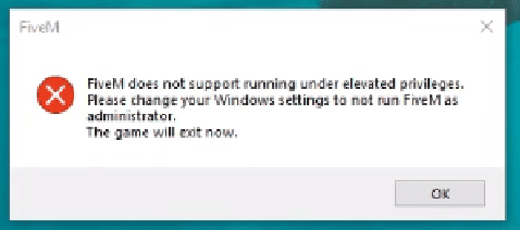 How To Fix FiveM Does Not Support Running Under Elevated Privileges 1 FiveM Does Not Support Running Under Elevated Privileges
