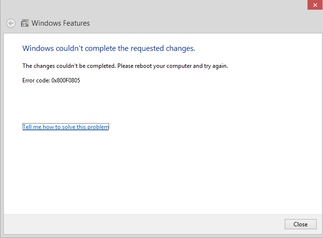How To Fix .Net Framework 3.5 Feature Couldn't Be Installed Error Code 0x800F0805 2 Fix .Net Framework 3.5 Feature Couldnt Be Installed Error Code