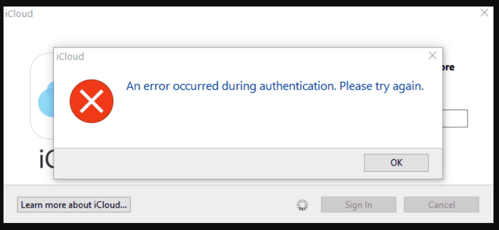 How To Fix "An Error Occurred During Authentication" On iCloud 1 Fix An Error Occurred During Authentication iCloud