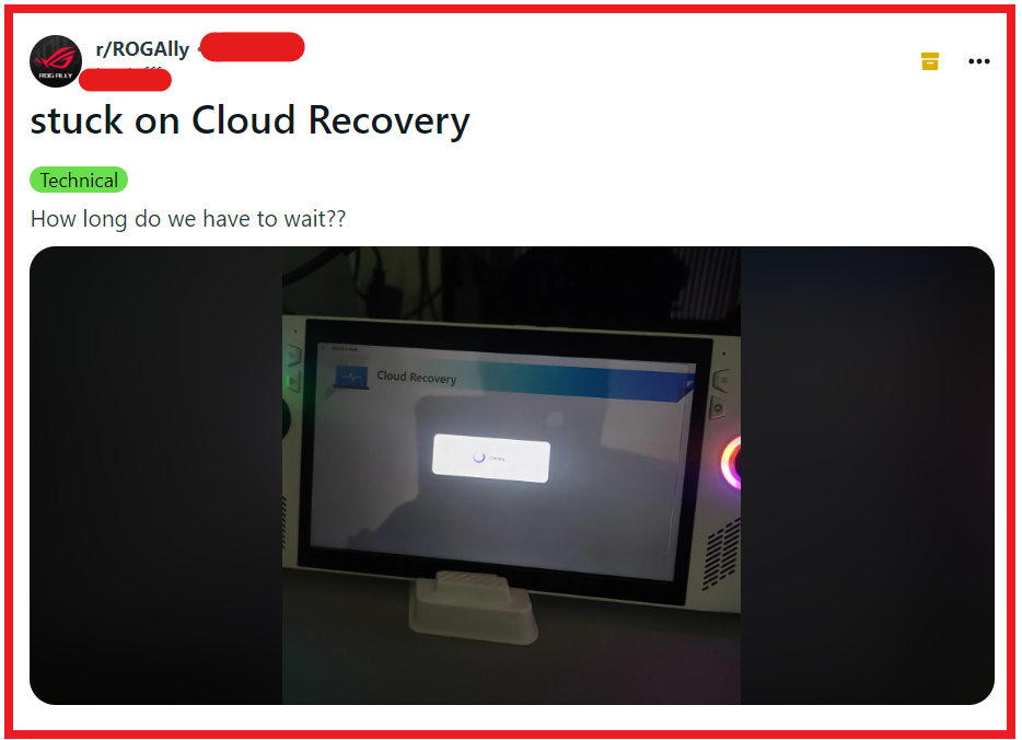 How To Fix ASUS ROG Ally Cloud Recovery Stuck On Checking 1 Fix Cloud Recovery Stuck On Checking On Asus Rog Ally