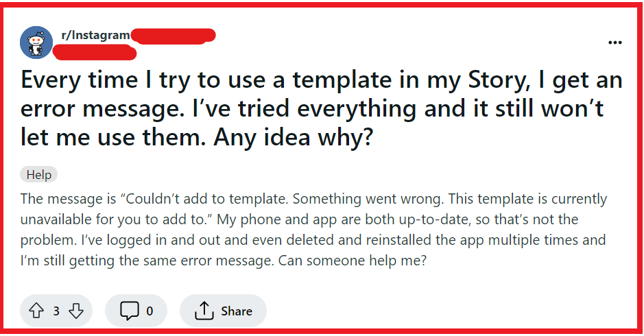 How To Fix “Couldn’t Add To Template Something Went Wrong” On Instagram 2 Fix Couldnt Add To Template Something Went Wrong On Instagram 1