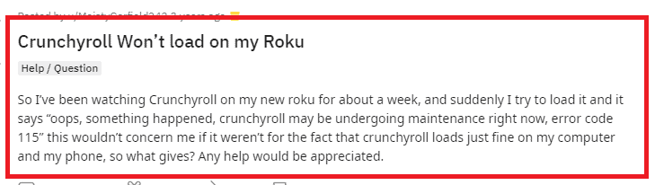 How To Fix Crunchyroll “Oops, Something Happened, Crunchyroll May Be Undergoing Maintenance Right Now, Error Code 115” 1 Fix Crunchyroll Oops Something Happened Crunchyroll May Be Undergoing Maintenance Right Now Error Code 115