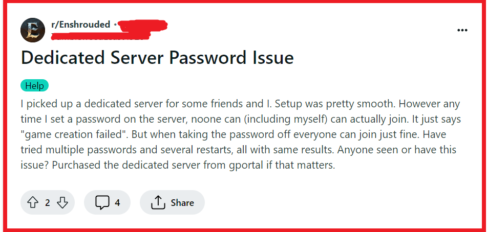 How To Fix Enshrouded Dedicated Server Password Issue Says "Game Creation Failed" 2 Fix Enshrouded Dedicated Server Password Issue Says Game Creation Failed