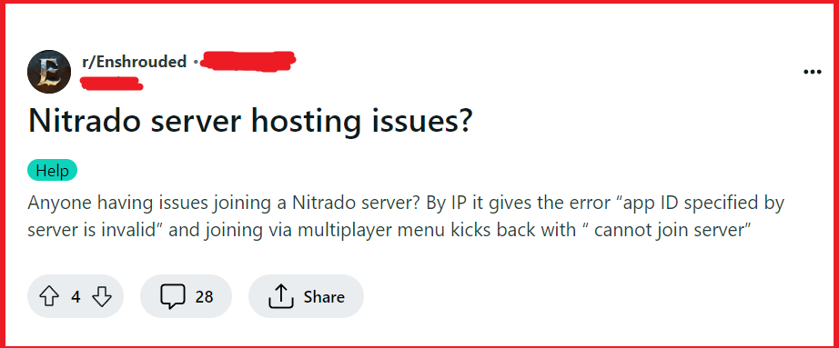 How To Fix Enshrouded Nitrado Server Hosting Issue Says “App ID Specified By Server Is Invalid” Or "Cannot Join Server" 2 Fix Enshrouded Nitrado Server Hosting Issue Says App ID Specified By Server Is Invalid Or Cannot Join Server