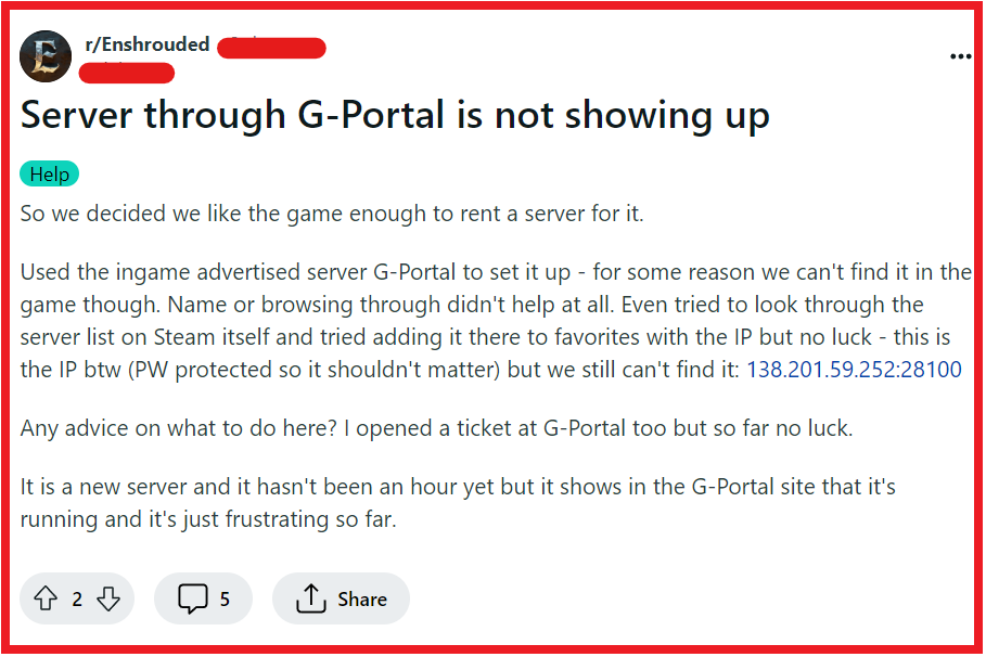 How To Fix Enshrouded Server Through G-Portal Is Not Showing Up 2 Fix Enshrouded Server Through G Portal Is Not Showing Up