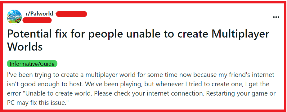 How To Fix Palworld Error Creating World 2 Fix Error Creating World On Palworld