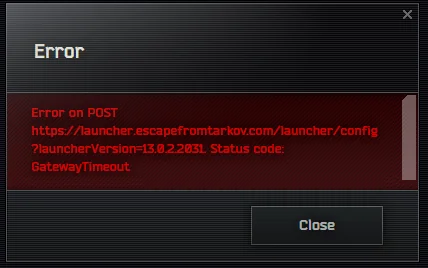 How To Fix Escape From Tarkov Error On Post Status Code GatewayTimeout 2 Fix Error On Post Status Code Gateway Timeout In Escape From Targov