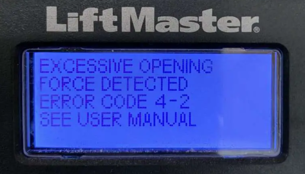 How To Fix LiftMaster Error Code 4-2 Excessive Opening Force Detected 2 Fix Excessive Opening Force Detected On LiftMaster
