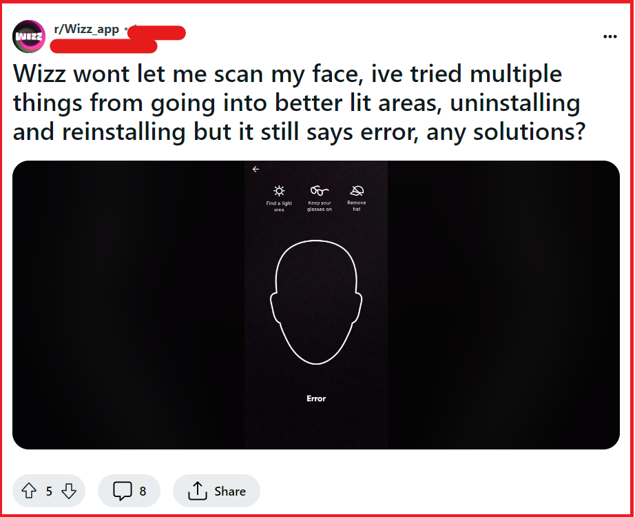 How To Fix Wizz Face Verification Not Working 1 Fix Face Verification Not Working On Wizz App