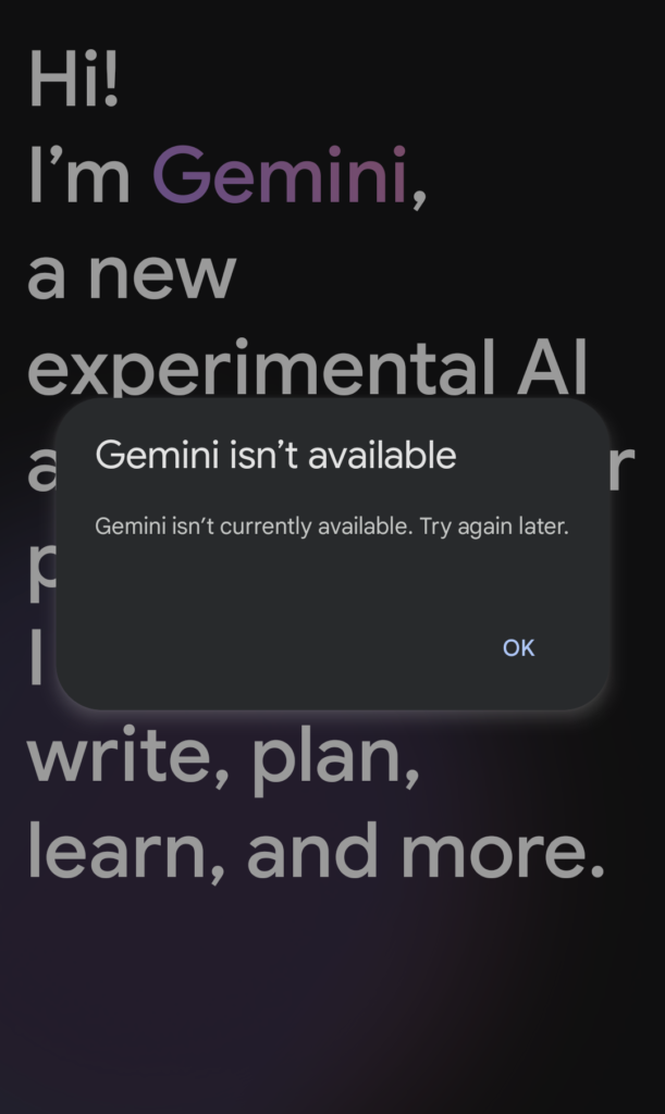 How To Fix Gemini Isn't Currently Available Try Again Later 1 Fix Gemini Isnt Currently Available Try Again Later