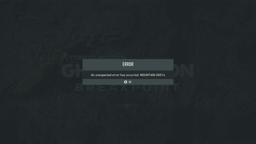 How To Fix Ghost Recon Breakpoint Error Mountain-00014 An Unexpected Error Has Occurred 2 Fix Ghost Recon Breakpoint Error Mountain 00014 An Unexpected Error Has Occurred