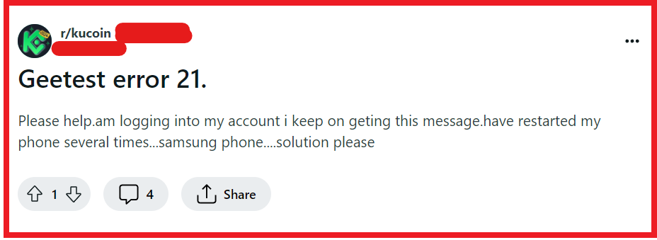 How To Fix KuCoin Geetest Error 21 1 Fix KuCoin Geetest Error 21 in KuCoin