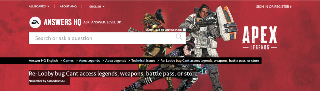 How To Fix Apex Legends Lobby Bug Can't Access Legends, Weapons, Battle Pass, Or Store 2 Fix Lobby Bug Cant Access Legends Weapons Battle Pass Or Store In Apex Legends