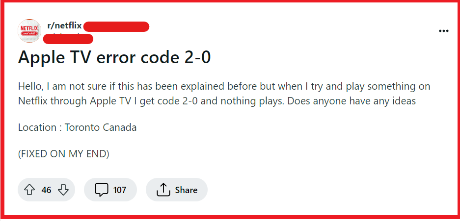 How To Fix Netflix Error Code 2-0 On Apple TV 1 Fix Netflix Error Code 2 0 On Apple TV 1